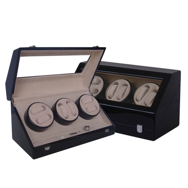 6 watch winders,  TWA206: Wood watch winders